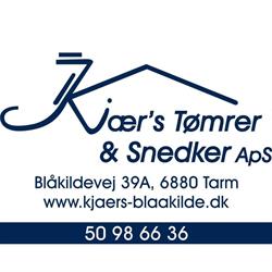 Kjær's Tømrer & Snedker Aps i Tarm (Lønborg) åbningstider