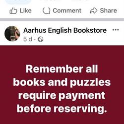 English Bookstore v/Beth Merit i Aarhus (N) åbningstider