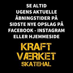 Kraftværket Skatehal, Kolind åbningstider