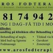 Aros Fodterapi v/ Statsaut. Fodterapeut N. Aagaard Shange, Aarhus åbningstider