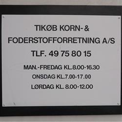 Tikøb Korn-&foderstofforr. A/S, åbningstider