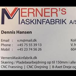Verner's Maskinfabrik i Egtved (N) åbningstider
